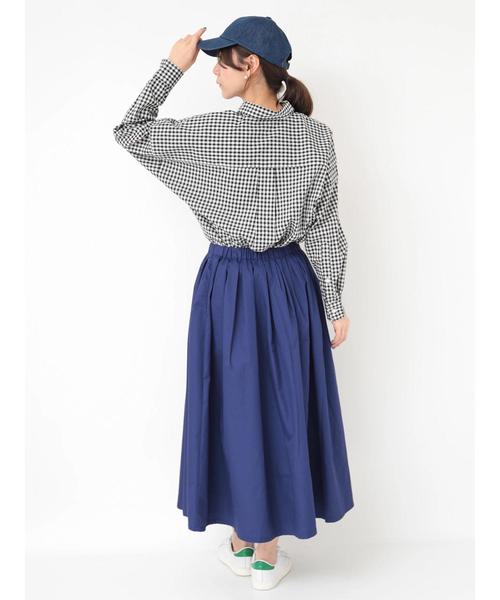 earth music&ecology（アースミュージックアンドエコロジー）の「・ベルト付きカラースカート ●（スカート・レディース・ブラック/カーキ/ライトブラウン/ダークパープル/マスタード/ダークブルー・FREE）」の21枚目の写真