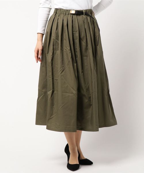 earth music&ecology（アースミュージックアンドエコロジー）の「・ベルト付きカラースカート ●（スカート・レディース・ブラック/カーキ/ライトブラウン/ダークパープル/マスタード/ダークブルー・FREE）」の8枚目の写真