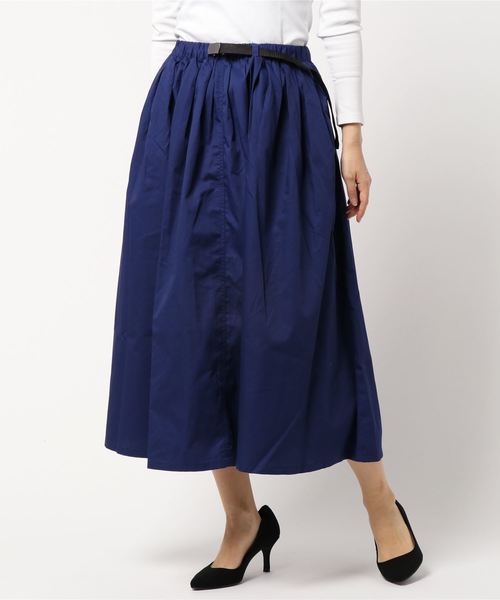 earth music&ecology（アースミュージックアンドエコロジー）の「・ベルト付きカラースカート ●（スカート・レディース・ブラック/カーキ/ライトブラウン/ダークパープル/マスタード/ダークブルー・FREE）」の9枚目の写真