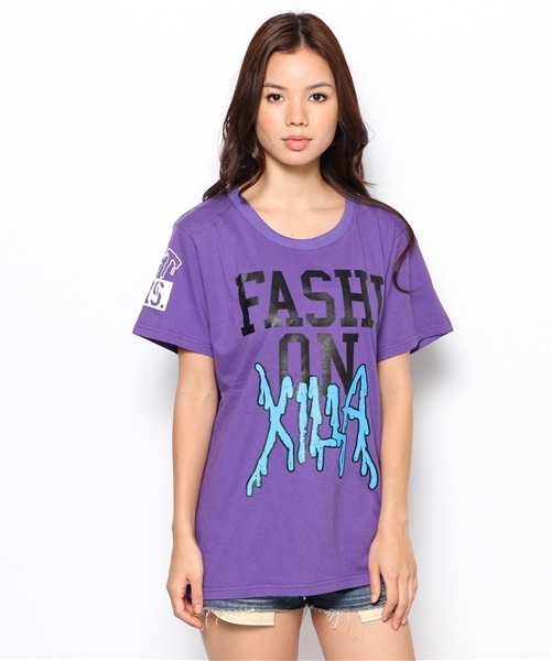 DANCE LB-03（ダンス エルビー・ゼロスリー）の「KILLA BoysＴシャツ（Tシャツ/カットソー・レディース・パープル系/ブラック系/ホワイト系・FREE）」の7枚目の写真