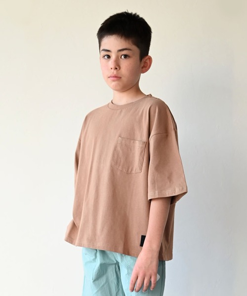 ZERO standerd(ゼロスタンダード)の「ZERO standerd/ゼロスタンダード ビッグTシャツ(Tシャツ/カットソー・キッズ・オフホワイト/ピンク/ベージュ/チャコールグレー/ブラック/グレー/ブラウン/パープル/サックスブルー/カーキ・80cm/90cm/95㎝/100cm/110cm/120cm/130cm/140cm/150cm/160cm/95cm)」の5枚目の写真