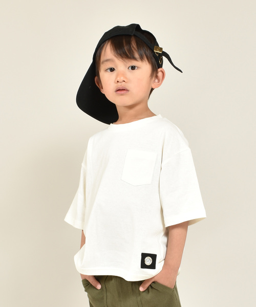 ZERO standerd(ゼロスタンダード)の「ZERO standerd/ゼロスタンダード ビッグTシャツ(Tシャツ/カットソー・キッズ・オフホワイト/ピンク/ベージュ/チャコールグレー/ブラック/グレー/ブラウン/パープル/サックスブルー/カーキ・80cm/90cm/95㎝/100cm/110cm/120cm/130cm/140cm/150cm/160cm/95cm)」の2枚目の写真