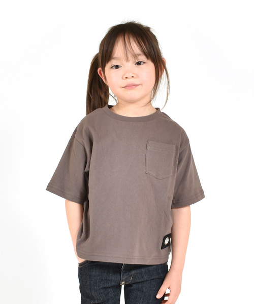 ZERO standerd(ゼロスタンダード)の「ZERO standerd/ゼロスタンダード ビッグTシャツ(Tシャツ/カットソー・キッズ・オフホワイト/ピンク/ベージュ/チャコールグレー/ブラック/グレー/ブラウン/パープル/サックスブルー/カーキ・80cm/90cm/95㎝/100cm/110cm/120cm/130cm/140cm/150cm/160cm/95cm)」の1枚目の写真