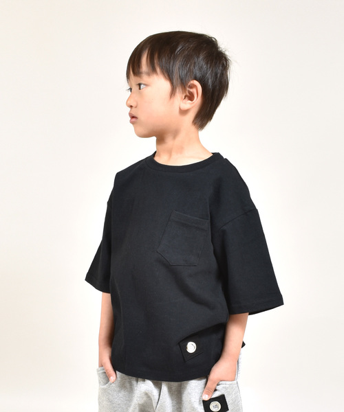 ZERO standerd(ゼロスタンダード)の「ZERO standerd/ゼロスタンダード ビッグTシャツ(Tシャツ/カットソー・キッズ・オフホワイト/ピンク/ベージュ/チャコールグレー/ブラック/グレー/ブラウン/パープル/サックスブルー/カーキ・80cm/90cm/95㎝/100cm/110cm/120cm/130cm/140cm/150cm/160cm/95cm)」の20枚目の写真