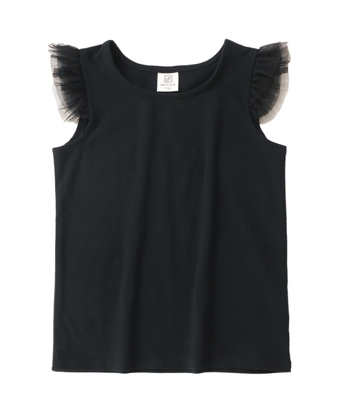 devirock（デビロック）の「肩チュールTシャツ（Tシャツ/カットソー・キッズ・ネイビー/ラベンダー/スモークピンク/グリーン系その他/ピンク系その他/ブラック/ピンク/ライトイエロー・160cm/130cm/140cm/120cm/110cm/150cm/100cm）」の20枚目の写真