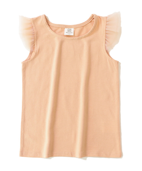 devirock（デビロック）の「肩チュールTシャツ（Tシャツ/カットソー・キッズ・ネイビー/ラベンダー/スモークピンク/グリーン系その他/ピンク系その他/ブラック/ピンク/ライトイエロー・160cm/130cm/140cm/120cm/110cm/150cm/100cm）」の16枚目の写真