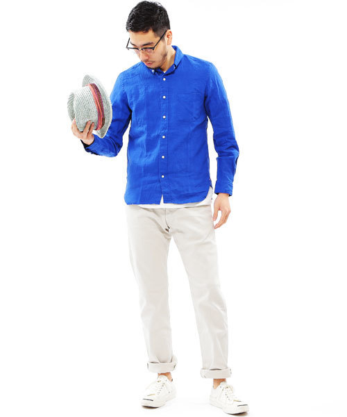 BEAMS PLUS（ビームスプラス）の「BEAMS PLUS / ストレッチ ピケパンツ (レギュラー)（その他パンツ・メンズ・ホワイト/オフホワイト/ベージュ/ネイビー・LARGE/SMALL/X-LARGE/X-SMALL/MEDIUM）」の21枚目の写真