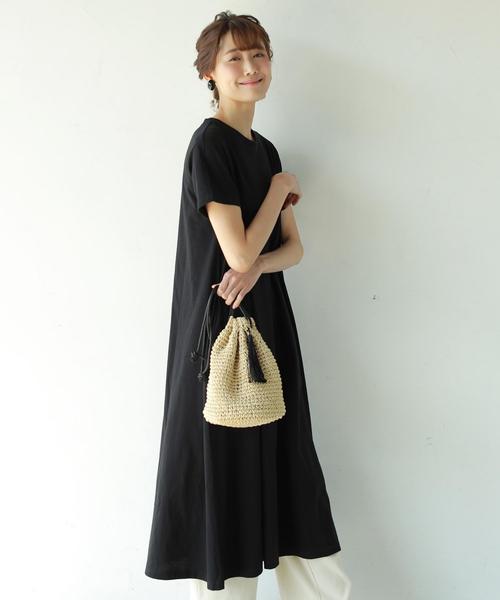 coen（コーエン）の「ペーパータッセル巾着バッグ（ショルダーバッグ・レディース・パープル/ナチュラル/モカ・FREE）」の7枚目の写真