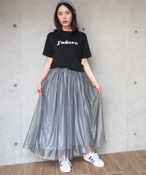 PICCIN(ピッチン)の「【日本製】シャイニーフレアスカート(スカート・レディース・ブラック/ライトグレー/ブルー/マスタード・MEDIUM)」の11枚目の写真