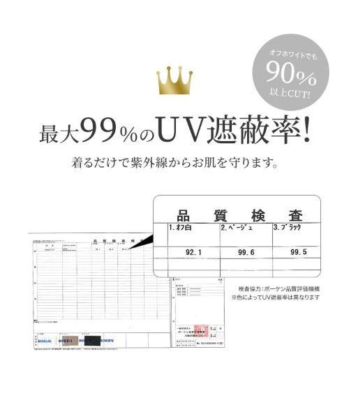 KOBE LETTUCE（コウベレタス）の「UVカットバックスリットカバーアップドライタッチ長袖Tシャツ　ラッシュガード　レディース（ラッシュガード・レディース・ブラック/オフホワイト/モカ/ブラウン系・FREE）」の8枚目の写真