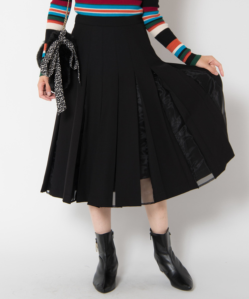 LAYMEE（レイミー）の「Mole pleats SK / モールプリーツスカート（スカート・レディース・ブラック/ベージュ/テラコッタ・FREE）」の3枚目の写真