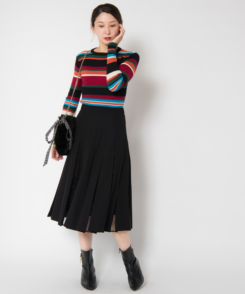 LAYMEE（レイミー）の「Mole pleats SK / モールプリーツスカート（スカート・レディース・ブラック/ベージュ/テラコッタ・FREE）」の9枚目の写真