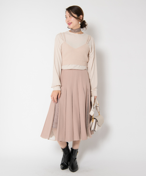 LAYMEE（レイミー）の「Mole pleats SK / モールプリーツスカート（スカート・レディース・ブラック/ベージュ/テラコッタ・FREE）」の11枚目の写真