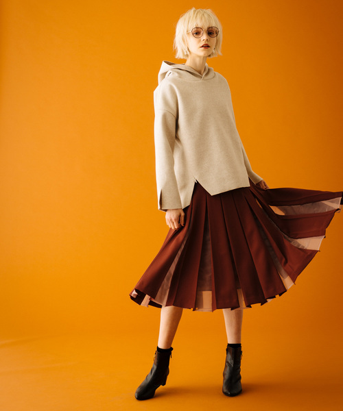 LAYMEE（レイミー）の「Mole pleats SK / モールプリーツスカート（スカート・レディース・ブラック/ベージュ/テラコッタ・FREE）」の14枚目の写真