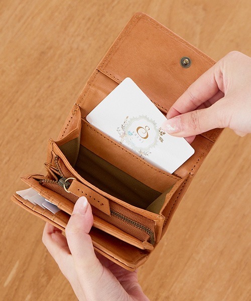 専用☆ zucchero ズッケロ 折財布 二つ折り ミニ財布 レディース 本革
