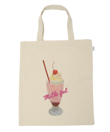 MILKFED. | TOTE BAG STRAWBERRY SHAKE　（トートバッグ/ストロベリーシェイク/パフェ/生成り）(トートバッグ)