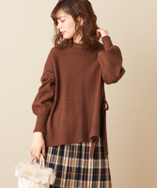 natural couture(ナチュラルクチュール)の「サイドスリット&TPプチハイニット(ニット/セーター・レディース・ベージュ/アイボリー/ミント/ブラウン/ラベンダー・FREE)」の3枚目の写真