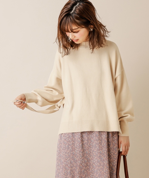 natural couture(ナチュラルクチュール)の「サイドスリット&TPプチハイニット(ニット/セーター・レディース・ベージュ/アイボリー/ミント/ブラウン/ラベンダー・FREE)」の2枚目の写真