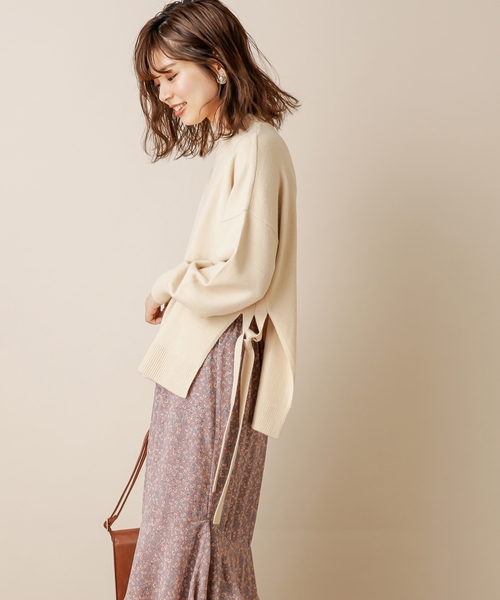 natural couture(ナチュラルクチュール)の「サイドスリット&TPプチハイニット(ニット/セーター・レディース・ベージュ/アイボリー/ミント/ブラウン/ラベンダー・FREE)」の6枚目の写真