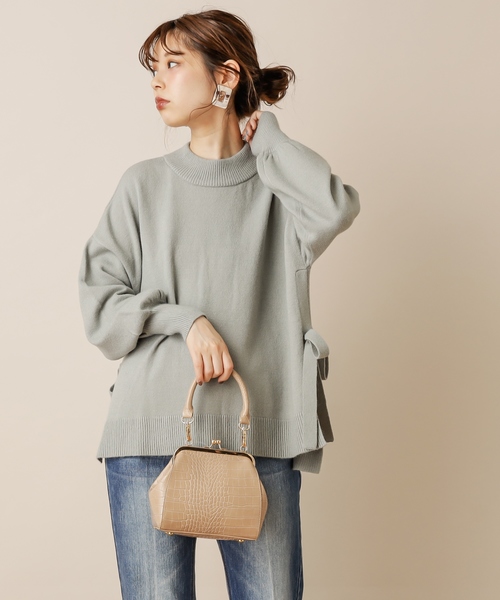 natural couture(ナチュラルクチュール)の「サイドスリット&TPプチハイニット(ニット/セーター・レディース・ベージュ/アイボリー/ミント/ブラウン/ラベンダー・FREE)」の7枚目の写真