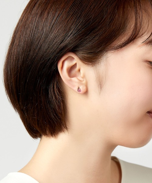 VENDOME AOYAMA(ヴァンドーム青山)の「K10ピンクゴールド バースストーンピアス(ピアス(両耳用)・レディース・ピンク・ONE SIZE)」の4枚目の写真