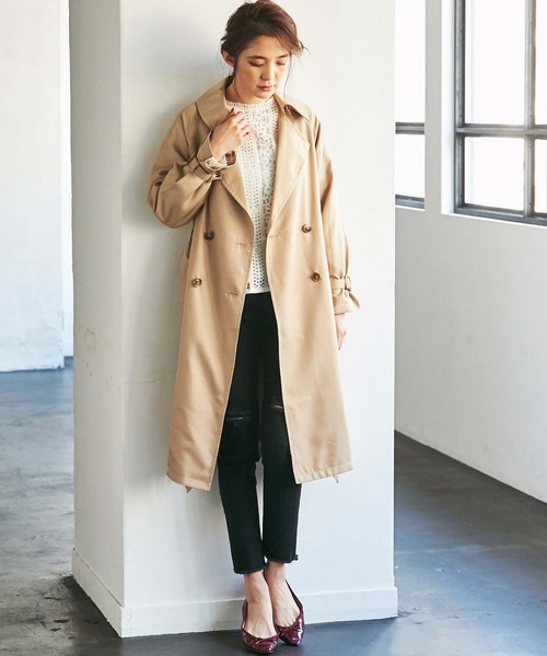 GeeRA（ジーラ）の「キャンディスリーブトレンチコート（トレンチコート・レディース・ベージュ/ネイビー/アイボリー・X-LARGE/SMALL/MEDIUM/LARGE/XX-LARGE）」の15枚目の写真