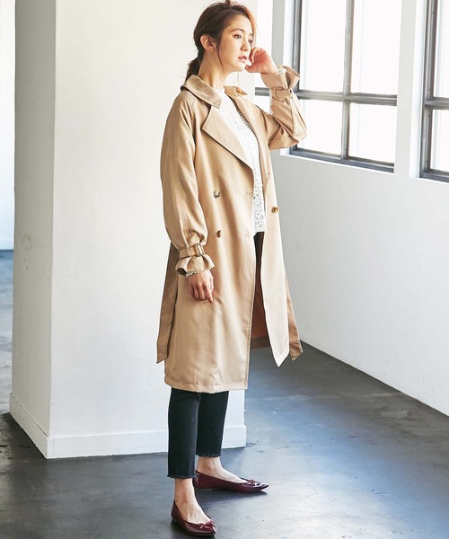 GeeRA（ジーラ）の「キャンディスリーブトレンチコート（トレンチコート・レディース・ベージュ/ネイビー/アイボリー・X-LARGE/SMALL/MEDIUM/LARGE/XX-LARGE）」の16枚目の写真