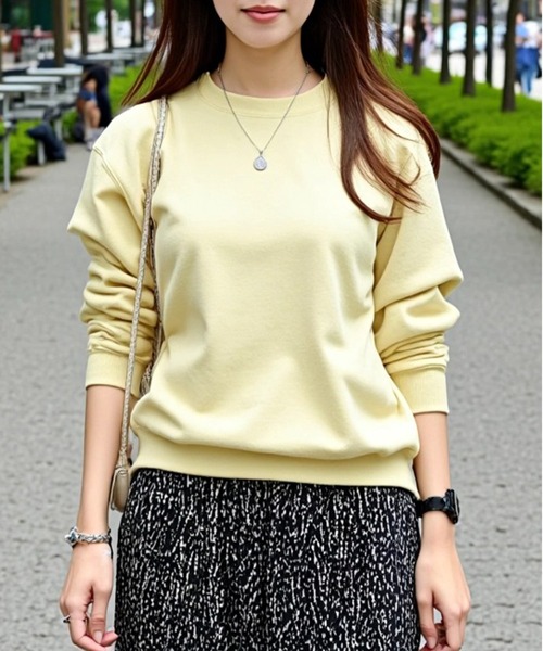 United Athle（ユナイテッドアスレ）の「季節の変わり目にも重宝する定番アイテム！【United Athle】premium cotton crew neck sweat unisex / プレミアム コットン クルーネック 無地スウェット トレーナー 裏パイル ユニセックス 10オンス 5044（スウェット・メンズ・ブラック/ホワイト/アイボリー/グレー/カーキ/グリーン/ベージュ/ライトグリーン/パープル/ロイヤルブルー/イエロー/ダークブラウン/ライトカーキ/ピンク/ライトブルー/オリーブ/バーガンディー/レッド/ゴールド/オレンジ/チャコールグレー/ネイビー/スミクロ/ストーン/アッシュ/ライトイエロー/インディゴブルー・XL/S/M/L/XXL）」の22枚目の写真