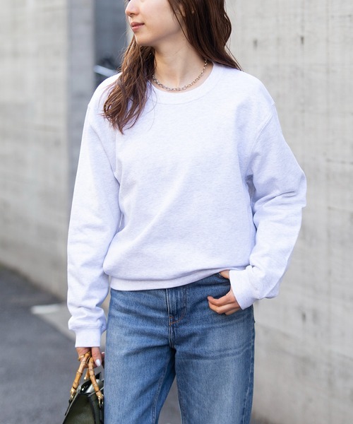 United Athle（ユナイテッドアスレ）の「季節の変わり目にも重宝する定番アイテム！【United Athle】premium cotton crew neck sweat unisex / プレミアム コットン クルーネック 無地スウェット トレーナー 裏パイル ユニセックス 10オンス 5044（スウェット・メンズ・ブラック/ホワイト/アイボリー/グレー/カーキ/グリーン/ベージュ/ライトグリーン/パープル/ロイヤルブルー/イエロー/ダークブラウン/ライトカーキ/ピンク/ライトブルー/オリーブ/バーガンディー/レッド/ゴールド/オレンジ/チャコールグレー/ネイビー/スミクロ/ストーン/アッシュ/ライトイエロー/インディゴブルー・XL/S/M/L/XXL）」の8枚目の写真