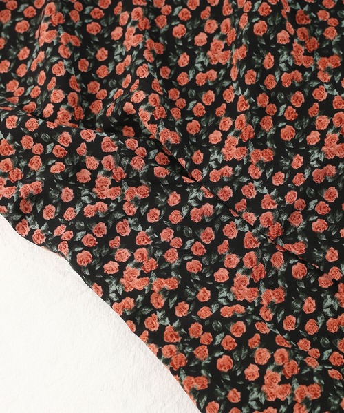 MAISON DE THERESE（メゾン ド テレーズ）の「ベルト付き 花柄プリント 長袖シフォンワンピース（シャツワンピース・レディース・ブラック系その他/ブラック/レッド・FREE）」の19枚目の写真