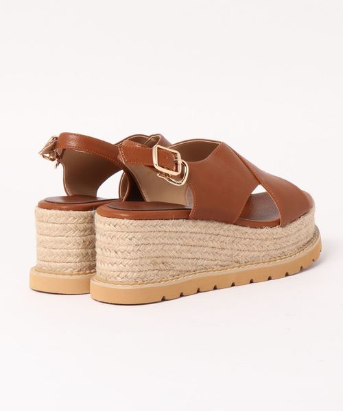 INTERPLANET(インタープラネット)の「厚底ジュートサンダル(サンダル・レディース・キャメル/ブラック・24.5cm/23.5cm)」の3枚目の写真