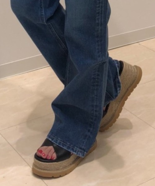 INTERPLANET(インタープラネット)の「厚底ジュートサンダル(サンダル・レディース・キャメル/ブラック・24.5cm/23.5cm)」の5枚目の写真