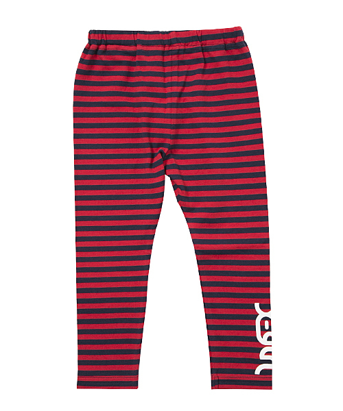 X-girl Stages(エックスガールステージス)の「STRIPE LONG LEGGINGS (4T~7T)/ ボーダー / レギンス(レギンス/スパッツ・キッズ・ネイビー/レッド/ピンク・4T/5T/6T/7T)」の1枚目の写真