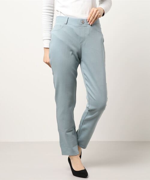 BELLUNA PLUS（ベルーナ）の「なめらかボンディング素材レギンスパンツ７３丈（その他パンツ・レディース・イエロー/モカ/ケミカルウォッシュ/ブラック/インディゴブルー/ライトブルー/ライトイエロー/アイボリー/杢グレー/ミント・SMALL/LARGE/X-LARGE/MEDIUM）」の18枚目の写真