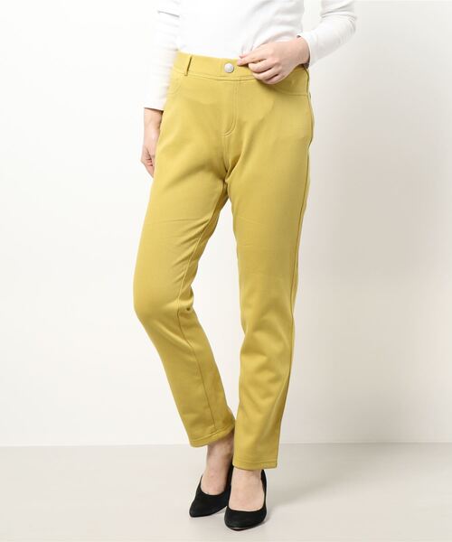 BELLUNA PLUS（ベルーナ）の「なめらかボンディング素材レギンスパンツ７３丈（その他パンツ・レディース・イエロー/モカ/ケミカルウォッシュ/ブラック/インディゴブルー/ライトブルー/ライトイエロー/アイボリー/杢グレー/ミント・SMALL/LARGE/X-LARGE/MEDIUM）」の19枚目の写真