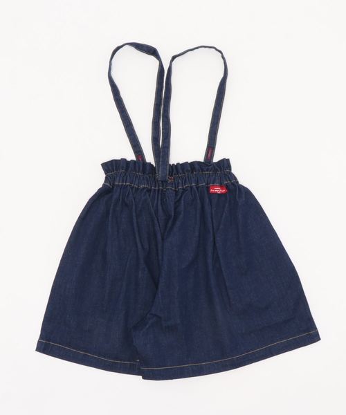 RAGMART(ラグマート)の「キュロットパンツ ひも付き デニム ストライプ(デニムパンツ・キッズ・ネイビー/ブルー・110cm/100cm/120cm/130cm)」の3枚目の写真