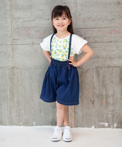 RAGMART(ラグマート)の「キュロットパンツ ひも付き デニム ストライプ(デニムパンツ・キッズ・ネイビー/ブルー・110cm/100cm/120cm/130cm)」の8枚目の写真