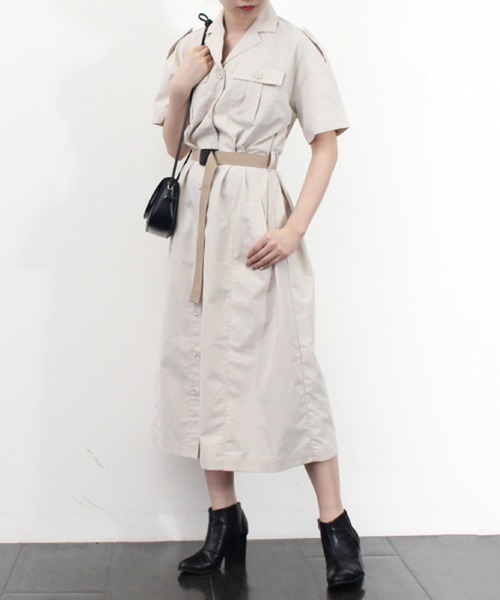 セール ガチャベルト付きミリタリーシャツワンピース ワンピース Styleblock スタイルブロック のファッション通販 Zozotown