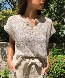 meJane | テープヤーン/キーネックトップス(ニット/セーター)
