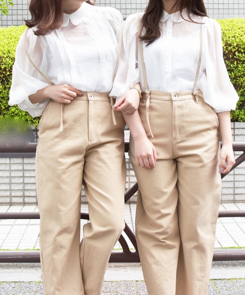 PairPair(ペアペア)の「2WAYシアーブラウス(シャツ/ブラウス・レディース・オフホワイト/スモークピンク/ミント・FREE)」の2枚目の写真