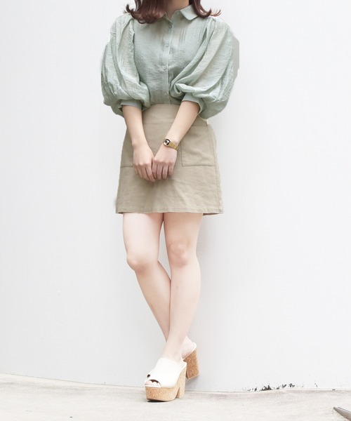 PairPair(ペアペア)の「2WAYシアーブラウス(シャツ/ブラウス・レディース・オフホワイト/スモークピンク/ミント・FREE)」の13枚目の写真