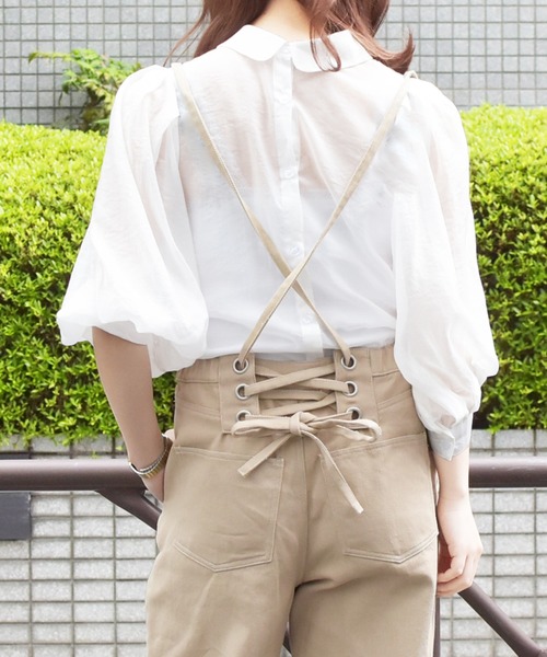 PairPair(ペアペア)の「2WAYシアーブラウス(シャツ/ブラウス・レディース・オフホワイト/スモークピンク/ミント・FREE)」の4枚目の写真