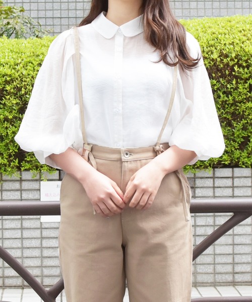 PairPair(ペアペア)の「2WAYシアーブラウス(シャツ/ブラウス・レディース・オフホワイト/スモークピンク/ミント・FREE)」の19枚目の写真