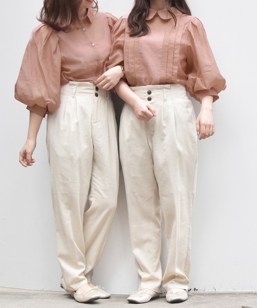 PairPair(ペアペア)の「2WAYシアーブラウス(シャツ/ブラウス・レディース・オフホワイト/スモークピンク/ミント・FREE)」の10枚目の写真