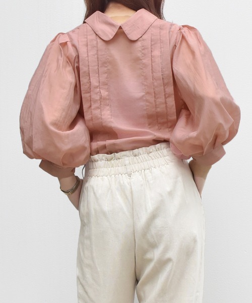 PairPair(ペアペア)の「2WAYシアーブラウス(シャツ/ブラウス・レディース・オフホワイト/スモークピンク/ミント・FREE)」の6枚目の写真