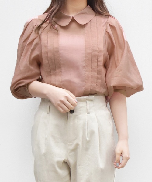 PairPair(ペアペア)の「2WAYシアーブラウス(シャツ/ブラウス・レディース・オフホワイト/スモークピンク/ミント・FREE)」の21枚目の写真