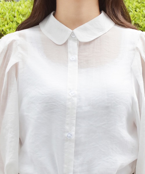 PairPair(ペアペア)の「2WAYシアーブラウス(シャツ/ブラウス・レディース・オフホワイト/スモークピンク/ミント・FREE)」の15枚目の写真