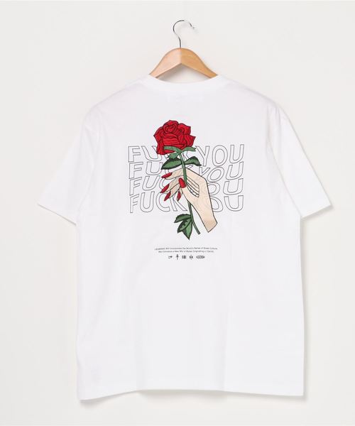 LEGENDA（レジェンダ）の「S20 FUCK YOU ROSE Embroidery T-shirt  