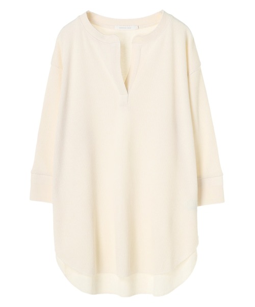 AMERICAN HOLIC（アメリカンホリック）の「スキッパーワッフル7分袖カットチュニック 　＊（Tシャツ/カットソー・レディース・ブラック/その他9/アイボリー/モカ・LARGE/MEDIUM）」の12枚目の写真