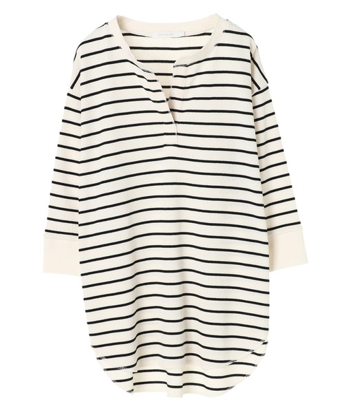 AMERICAN HOLIC（アメリカンホリック）の「スキッパーワッフル7分袖カットチュニック 　＊（Tシャツ/カットソー・レディース・ブラック/その他9/アイボリー/モカ・LARGE/MEDIUM）」の15枚目の写真